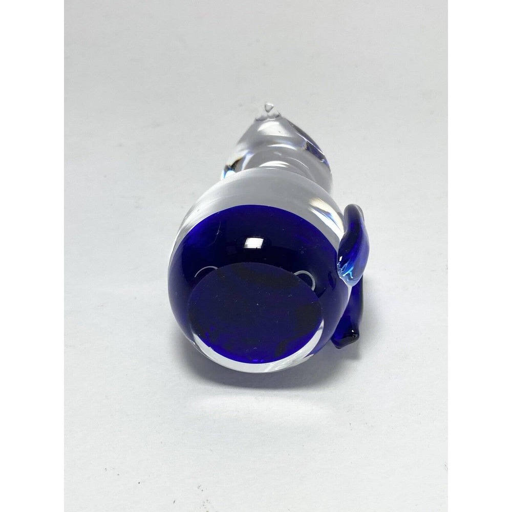Czech Republic Handblown Art Glass Cobalt Blue Cat & Bird Figurines, 31/2” - Picture 10 of 11